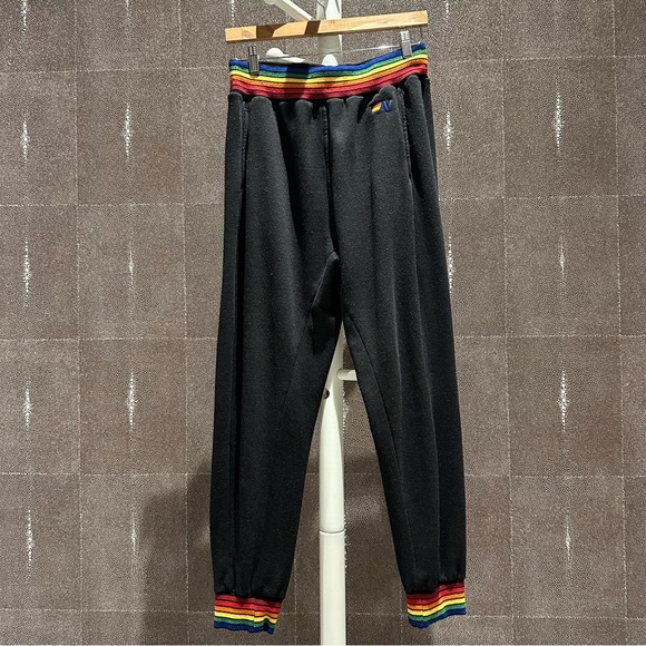 Aviator Nation Rainbow Rib Women's Pocket Sweatpants (XL, Black) - Picture 1 of 6